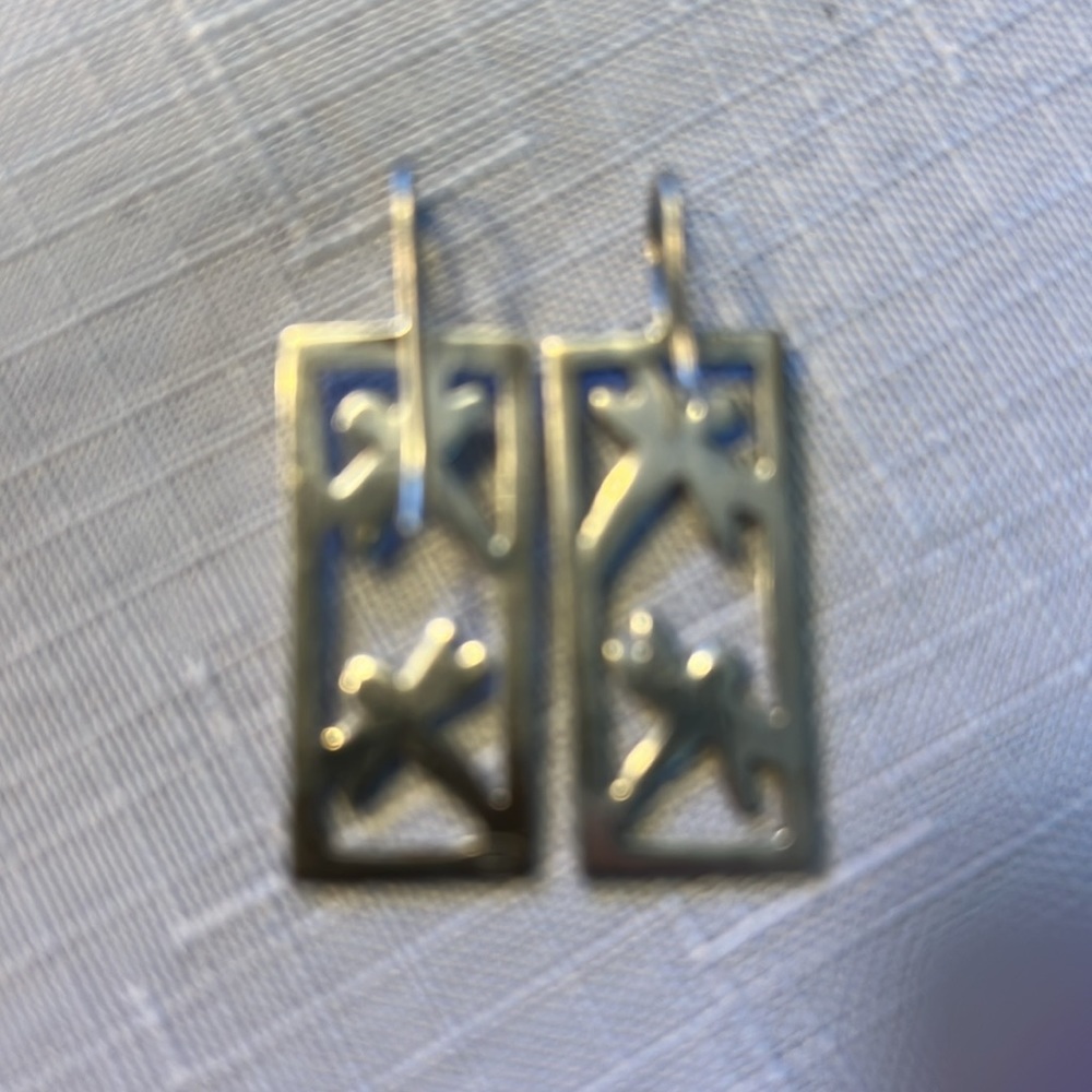 Vintage 925  Sterling Silver Plated ‘Marked’ Dragon Fly. pendant And Earrings - Picture 5 of 9